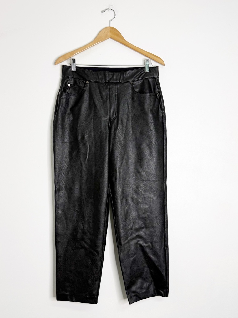 SPANX Faux Leather Pants Size Large Black Style 2052AR High Rise